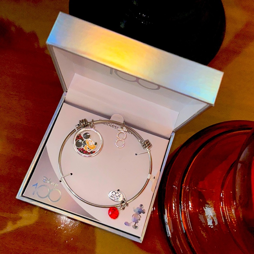 🆕 Disney 100 Silver Bracelet with dangles & bling